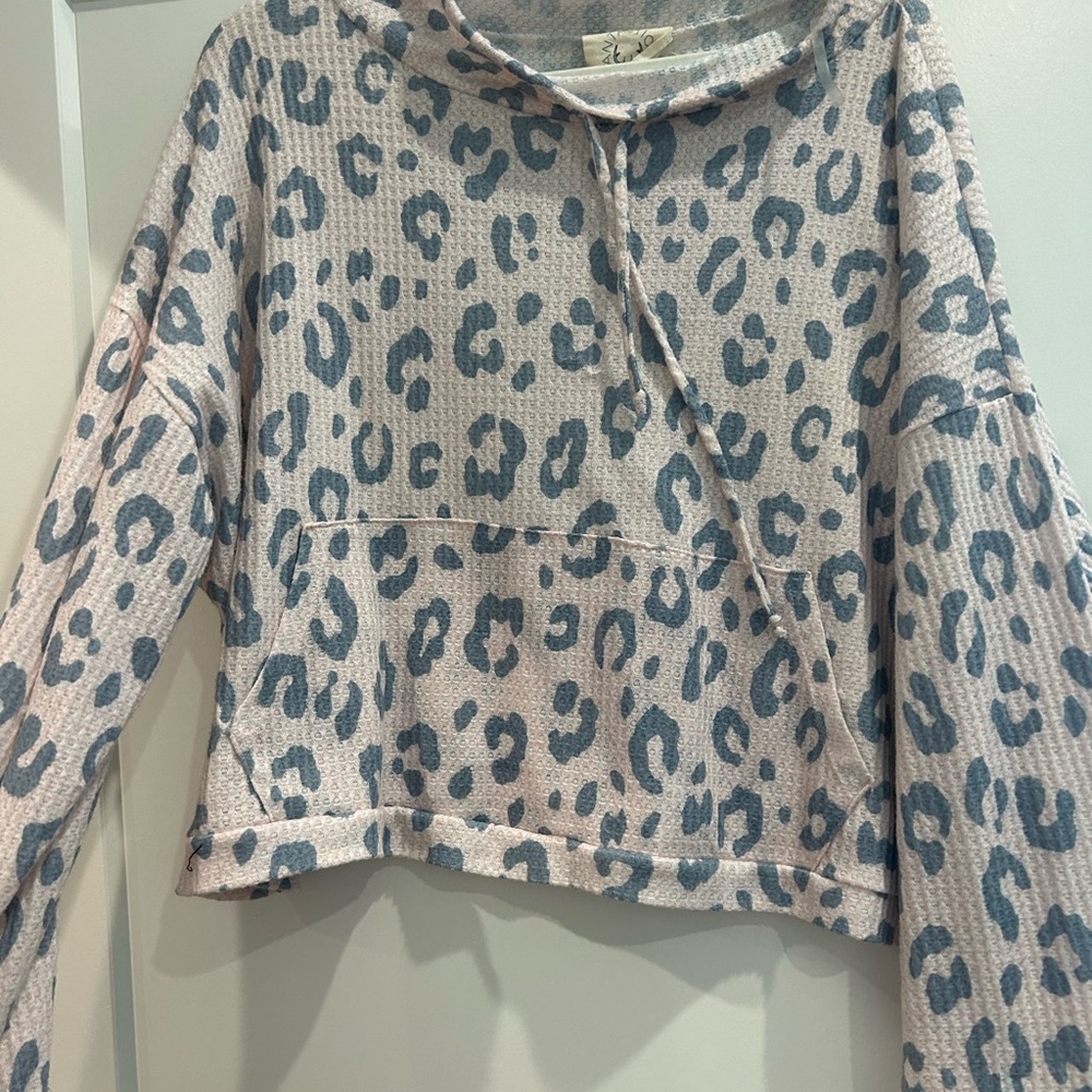 Fantastic Fawn Pink and Blue Leopard Print Top